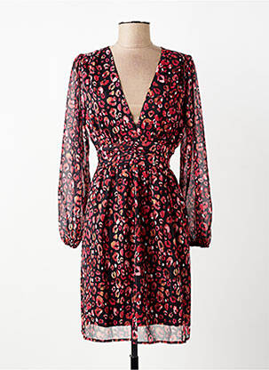 Robe courte coupe évasée manches longues noir MAELLE femme