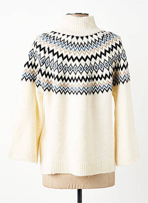 Pull coupe droite manches longues beige JENSEN femme