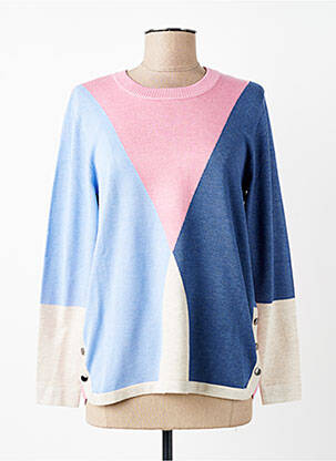 Pull coupe droite manches longues bleu BRANDTEX femme