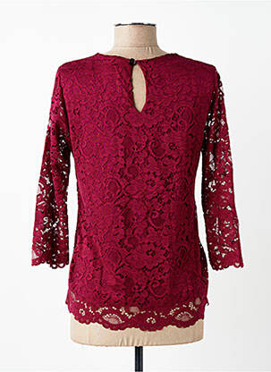 Top col rond manches longues rouge ESPERANCE femme