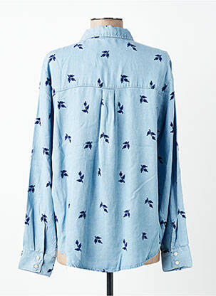 Chemisier coupe droite manches longues bleu B.YOUNG femme