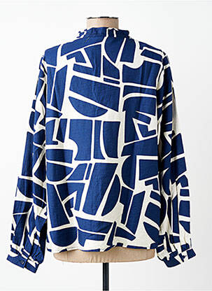 Blouse imprimé fantaisie manches longues bleu B.YOUNG femme