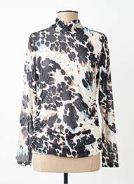 Top imprimé fantaisie manches longues noir COPENHAGEN femme