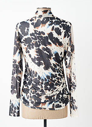 Top imprimé fantaisie manches longues noir COPENHAGEN femme