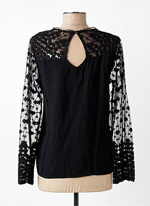 Top coupe cintrée manches longues noir MAELLE femme