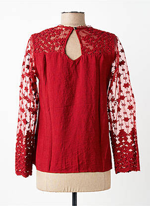 Top coupe cintrée manches longues rouge MAELLE femme