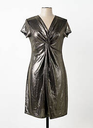 Robe courte manches courtes manches courtes argent ESPERANCE femme