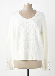 Pull col rond manches longues blanc JULIE GUERLANDE femme
