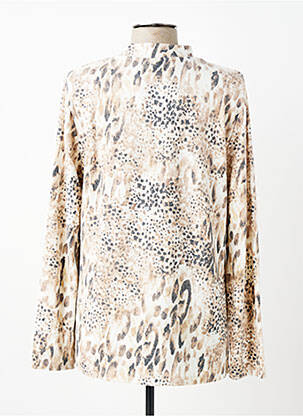 Pull coupe droite manches longues beige BRANDTEX femme