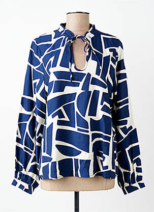 Blouse imprimé fantaisie manches longues bleu B.YOUNG femme