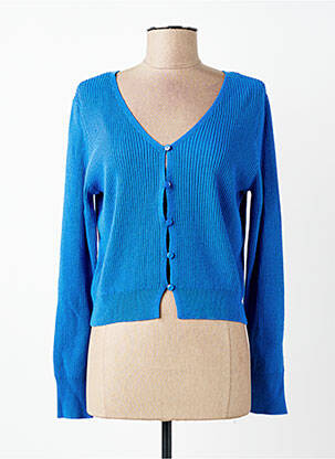 Gilet manches longues coupe cintrée bleu SURKANA femme