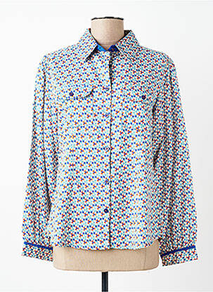 Chemisier imprimé fantaisie manches longues bleu AGATHE & LOUISE femme