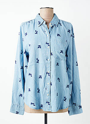 Chemisier coupe droite manches longues bleu B.YOUNG femme