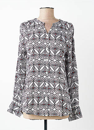 Chemisier imprimé fantaisie manches longues noir AGATHE & LOUISE femme