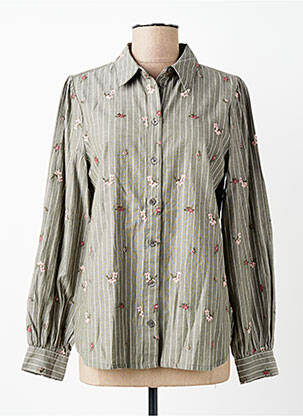 Chemisier imprimé fantaisie manches longues vert B.YOUNG femme