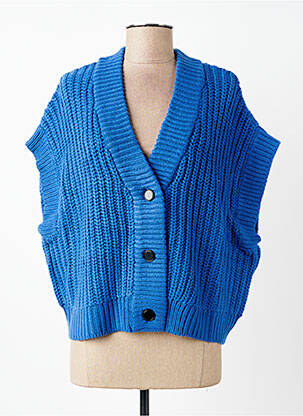 Gilet sans manche fermeture boutonnée sur le devant bleu B.YOUNG femme