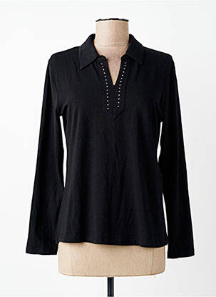 Polo manches longues manches longues noir SIGNATURE femme