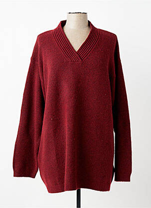 Pull col v manches longues rouge CISO femme