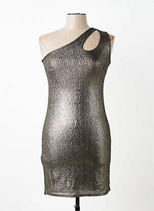 Robe courte coupe cintrée fines bretelles gris ESPERANCE femme