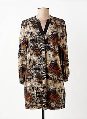 Robe courte manches 3/4 manches 3/4 noir SIGNATURE femme