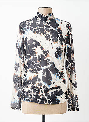 Top imprimé fantaisie manches longues noir COPENHAGEN femme