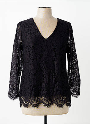 Top col v manches longues noir ESPERANCE femme