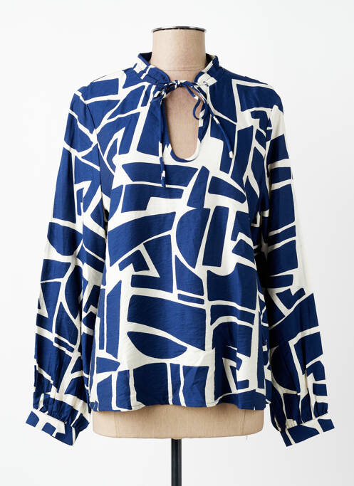 Blouse imprimé fantaisie manches longues bleu B.YOUNG femme