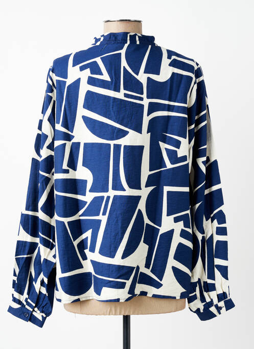 Blouse imprimé fantaisie manches longues bleu B.YOUNG femme