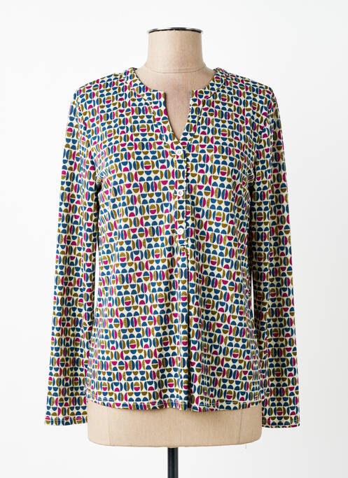 Blouse imprimé fantaisie manches longues bleu JULIE GUERLANDE femme