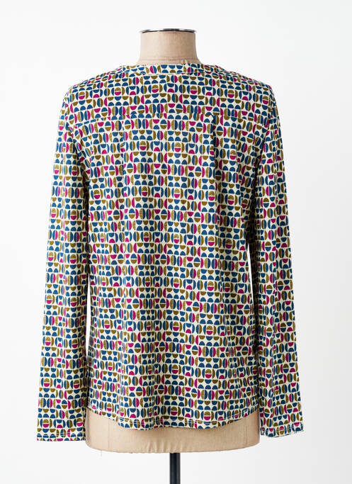 Blouse imprimé fantaisie manches longues bleu JULIE GUERLANDE femme