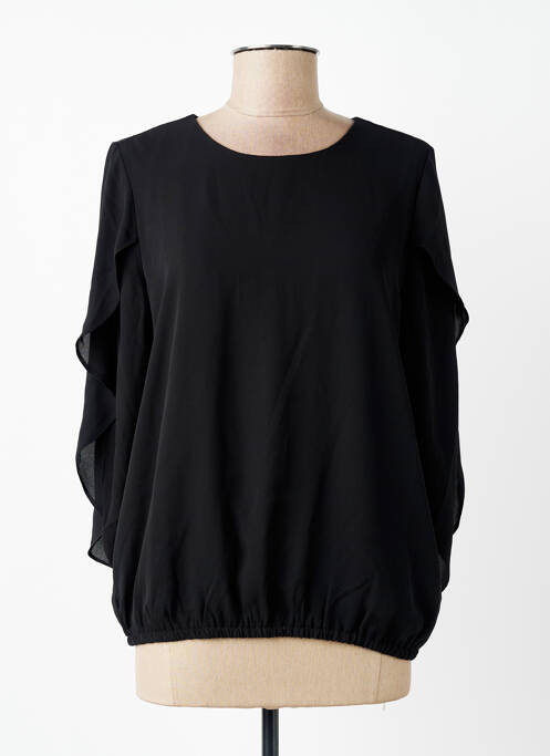 Blouse fermeture boutonnée au dos manches longues noir SIGNATURE femme