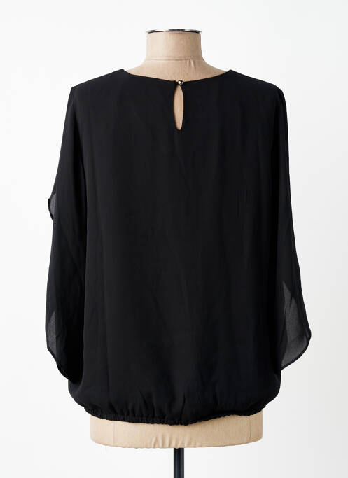 Blouse fermeture boutonnée au dos manches longues noir SIGNATURE femme