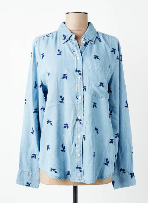 Chemisier coupe droite manches longues bleu B.YOUNG femme