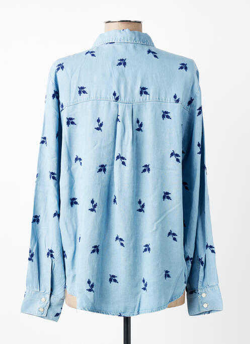 Chemisier coupe droite manches longues bleu B.YOUNG femme