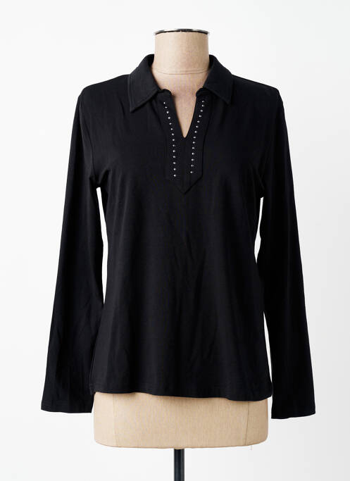 Polo manches longues manches longues noir SIGNATURE femme