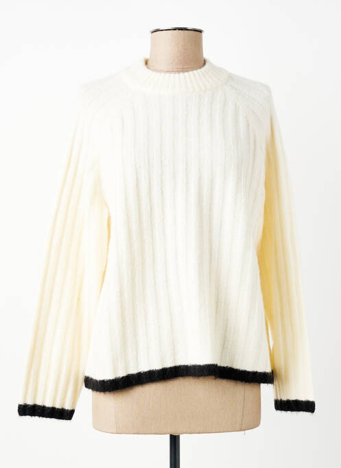 Pull col rond manches longues blanc B.YOUNG femme