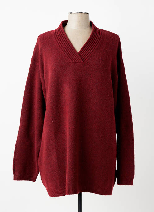 Pull col v manches longues rouge CISO femme
