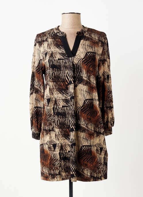 Robe courte manches 3/4 manches 3/4 noir SIGNATURE femme