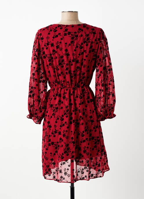 Robe courte coupe évasée manches longues rouge MAELLE femme