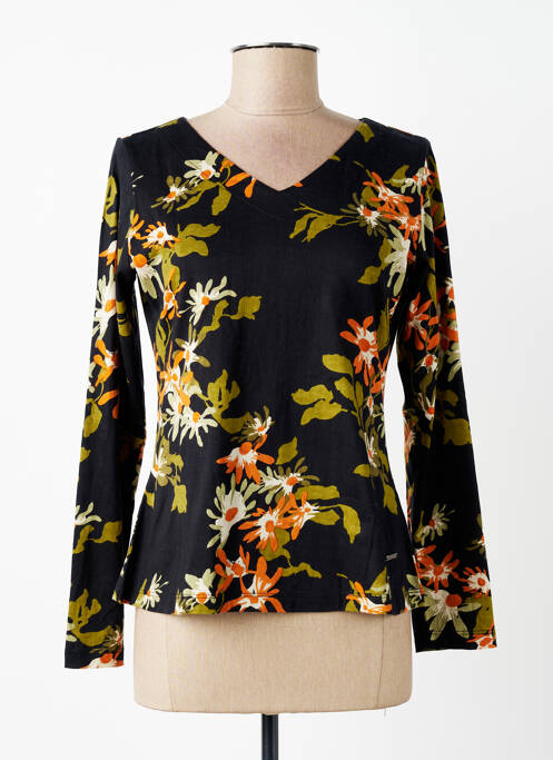 Top imprimé fantaisie manches longues noir AGATHE & LOUISE femme