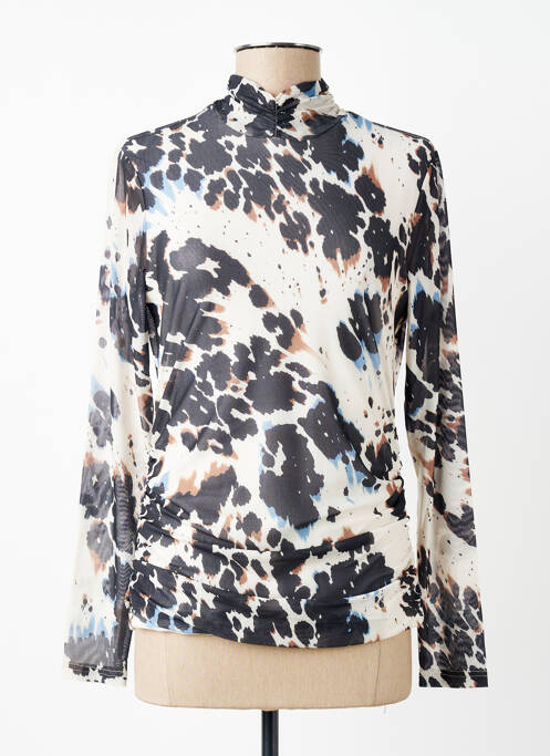 Top imprimé fantaisie manches longues noir COPENHAGEN femme