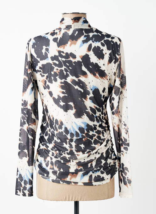 Top imprimé fantaisie manches longues noir COPENHAGEN femme