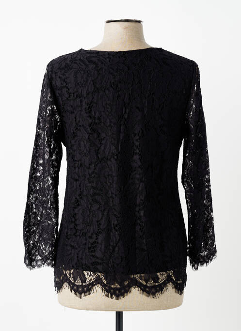 Top col v manches longues noir ESPERANCE femme