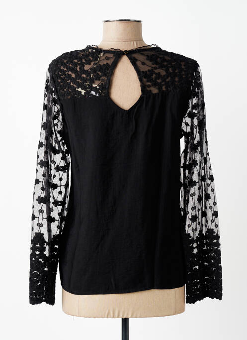 Top coupe cintrée manches longues noir MAELLE femme