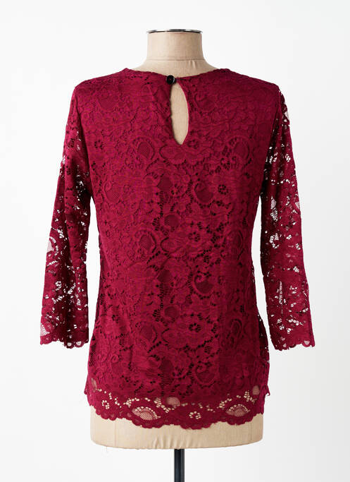 Top col rond manches longues rouge ESPERANCE femme