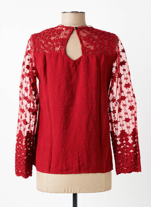 Top coupe cintrée manches longues rouge MAELLE femme