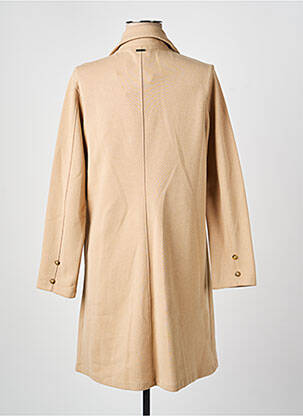 Manteau long coupe droite sans capuche beige AGATHE & LOUISE femme