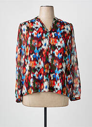 Blouse imprimé fantaisie manches longues rouge JULIE GUERLANDE femme