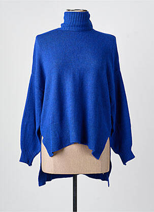 Pull coupe droite manches longues bleu FOR HER PARIS femme