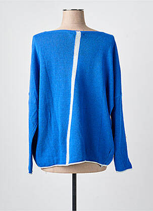 Pull coupe droite manches longues bleu FOR HER PARIS femme